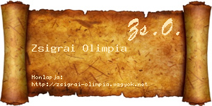 Zsigrai Olimpia névjegykártya